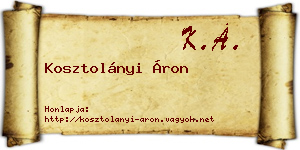 Kosztolányi Áron névjegykártya